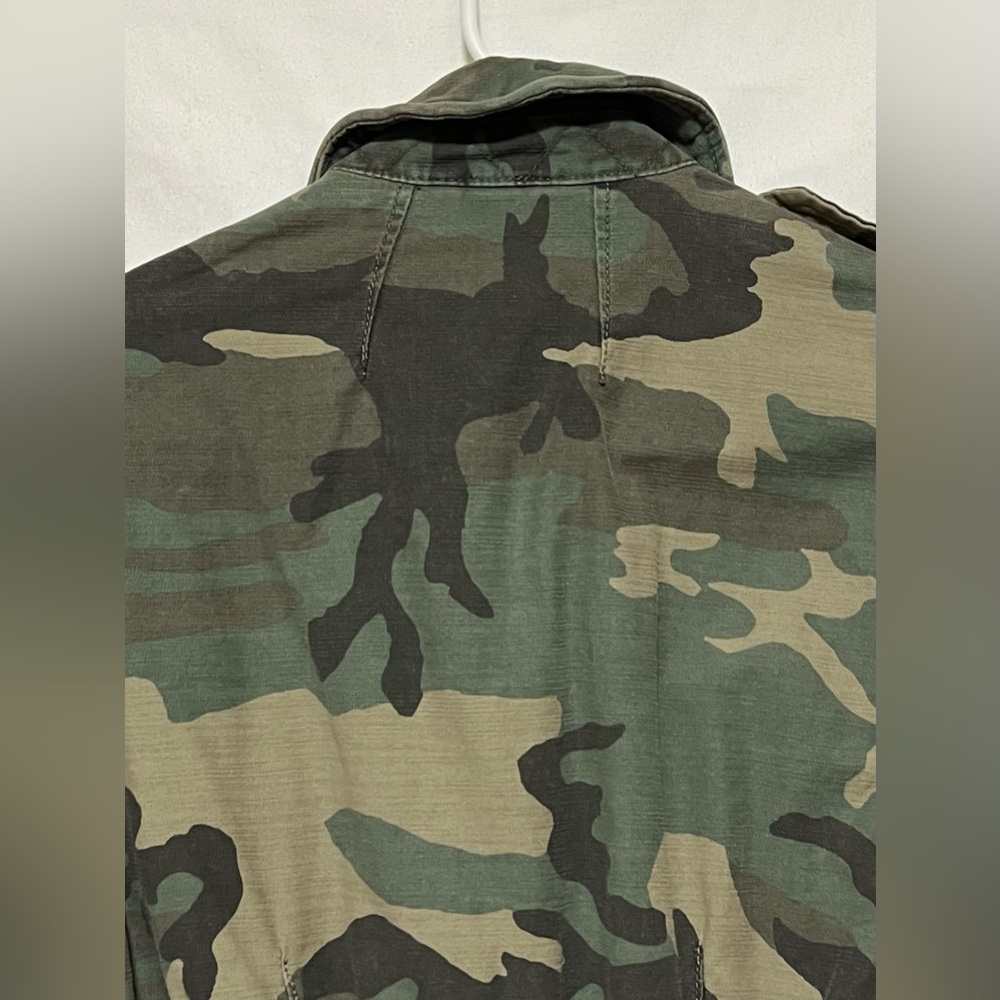 Free People Camo Oversized Utility Jean Jacket Military Style Casual Outdoor - Picture 11 of 16